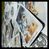 a group of tarot cards hanging on a wall