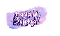 magical supplies logo on a black background