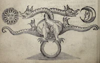 a drawing of a dragon on a ring